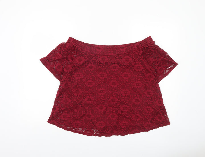 Atmosphere Women's Red Lace Off Shoulder Blouse Size 16