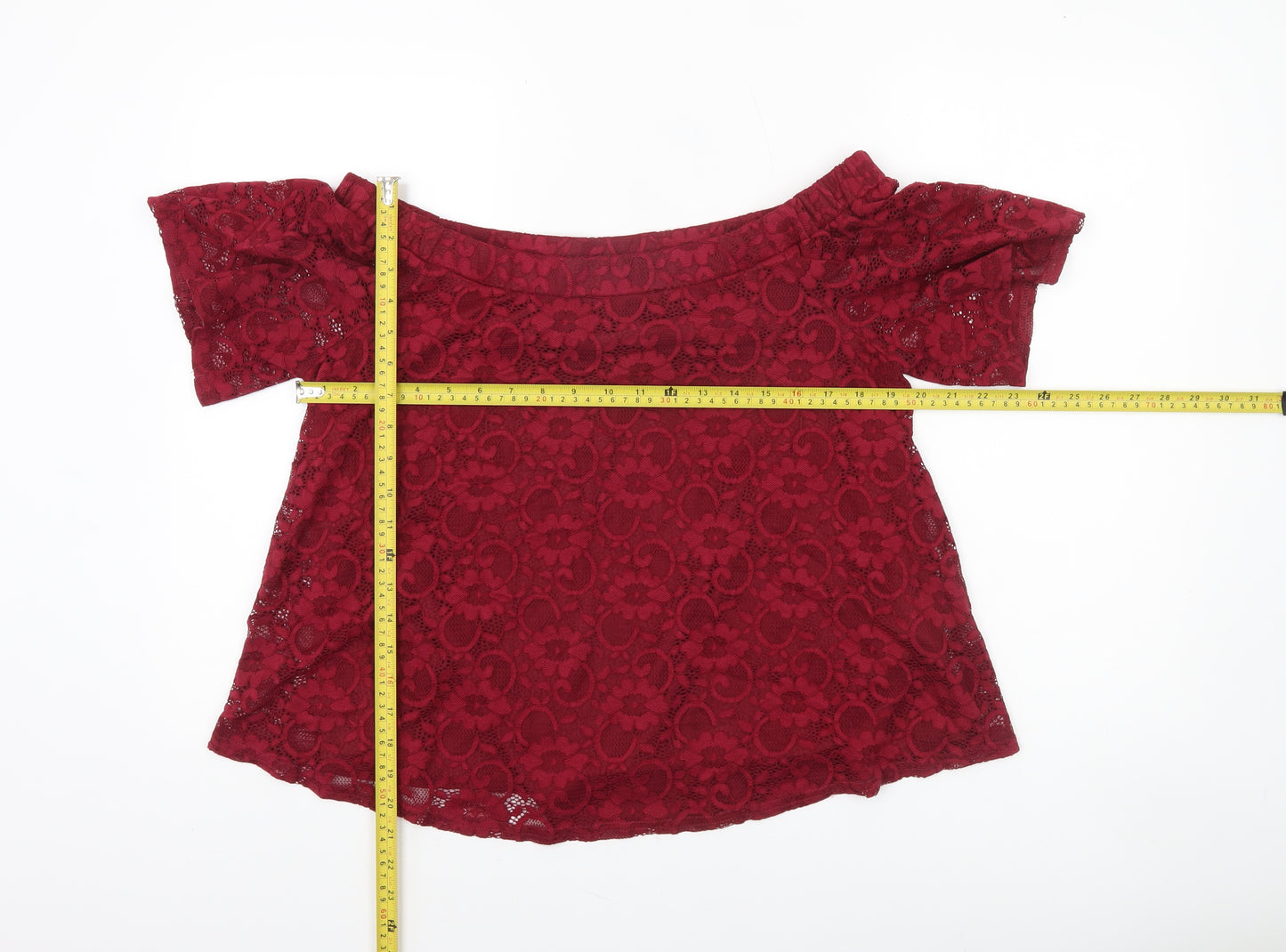 Atmosphere Women's Red Lace Off Shoulder Blouse Size 16
