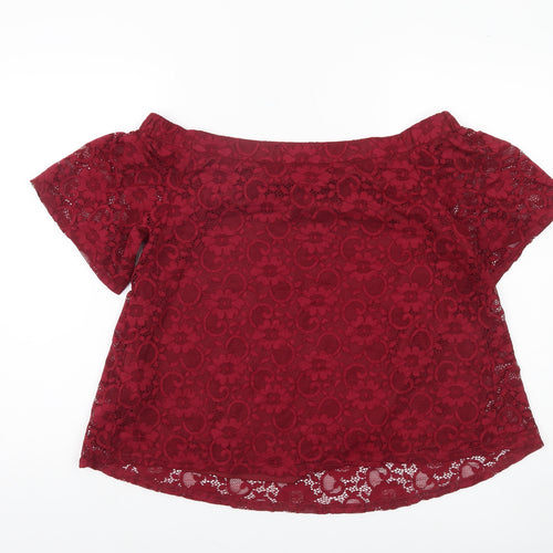 Atmosphere Women's Red Lace Off Shoulder Blouse Size 16