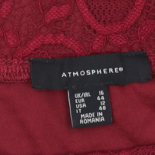 Atmosphere Women's Red Lace Off Shoulder Blouse Size 16