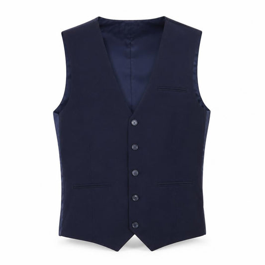 Benetti Men’s Blue 38 Tailored Fit Formal Waistcoat