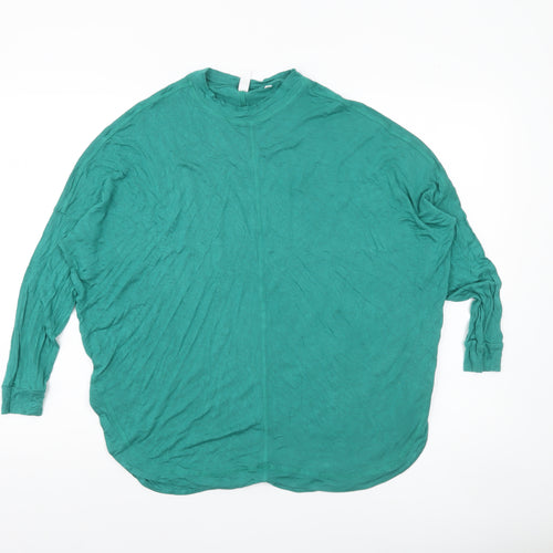 AND/OR Women’s Green Relaxed Fit Long Sleeve Viscose T-Shirt Size 16