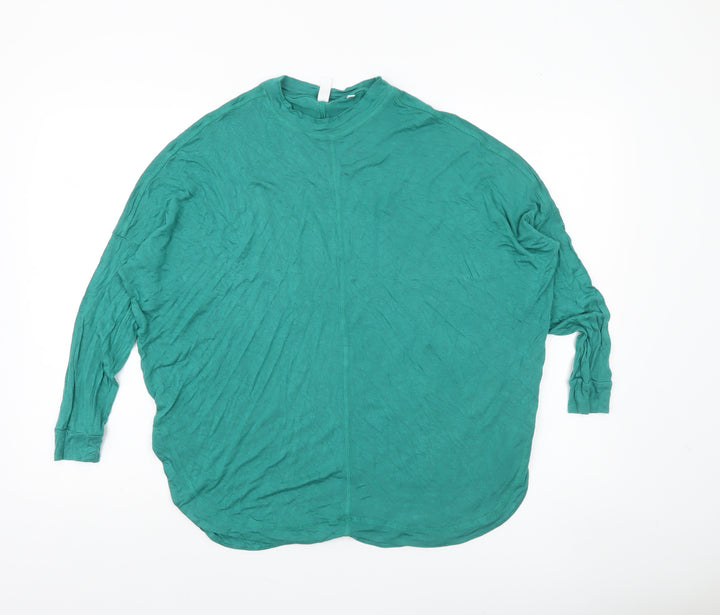 AND/OR Women’s Green Relaxed Fit Long Sleeve Viscose T-Shirt Size 16