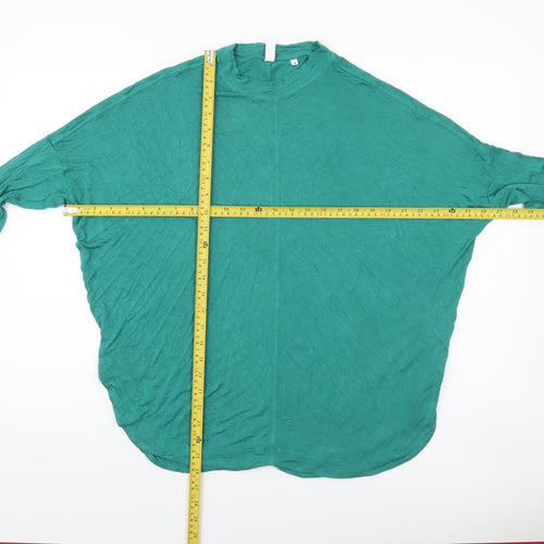 AND/OR Women’s Green Relaxed Fit Long Sleeve Viscose T-Shirt Size 16