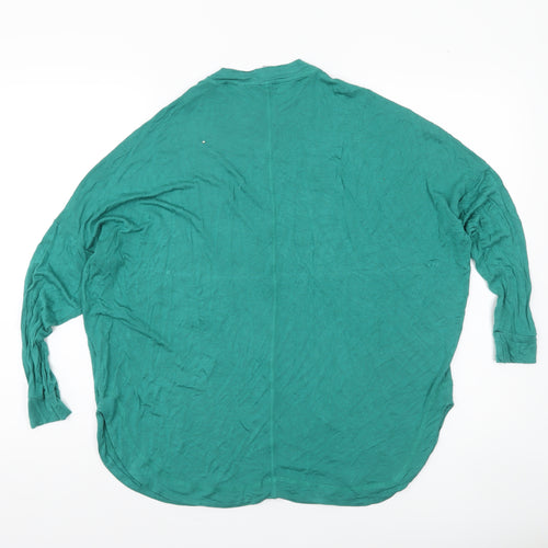 AND/OR Women’s Green Relaxed Fit Long Sleeve Viscose T-Shirt Size 16