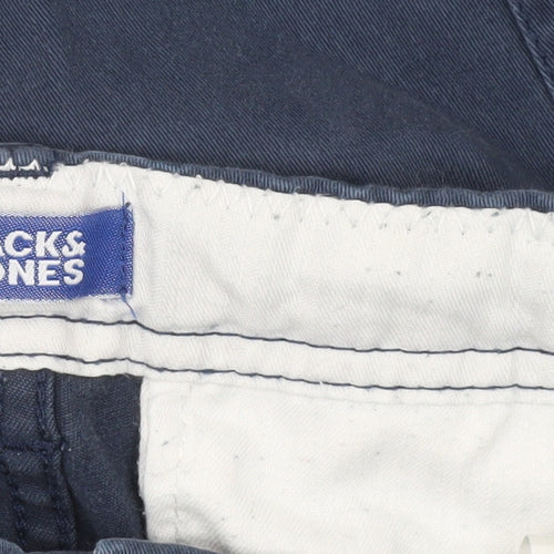 Jack & Jones Boys Blue Cargo Trousers 14 Years Cotton Blend Elastic Waist