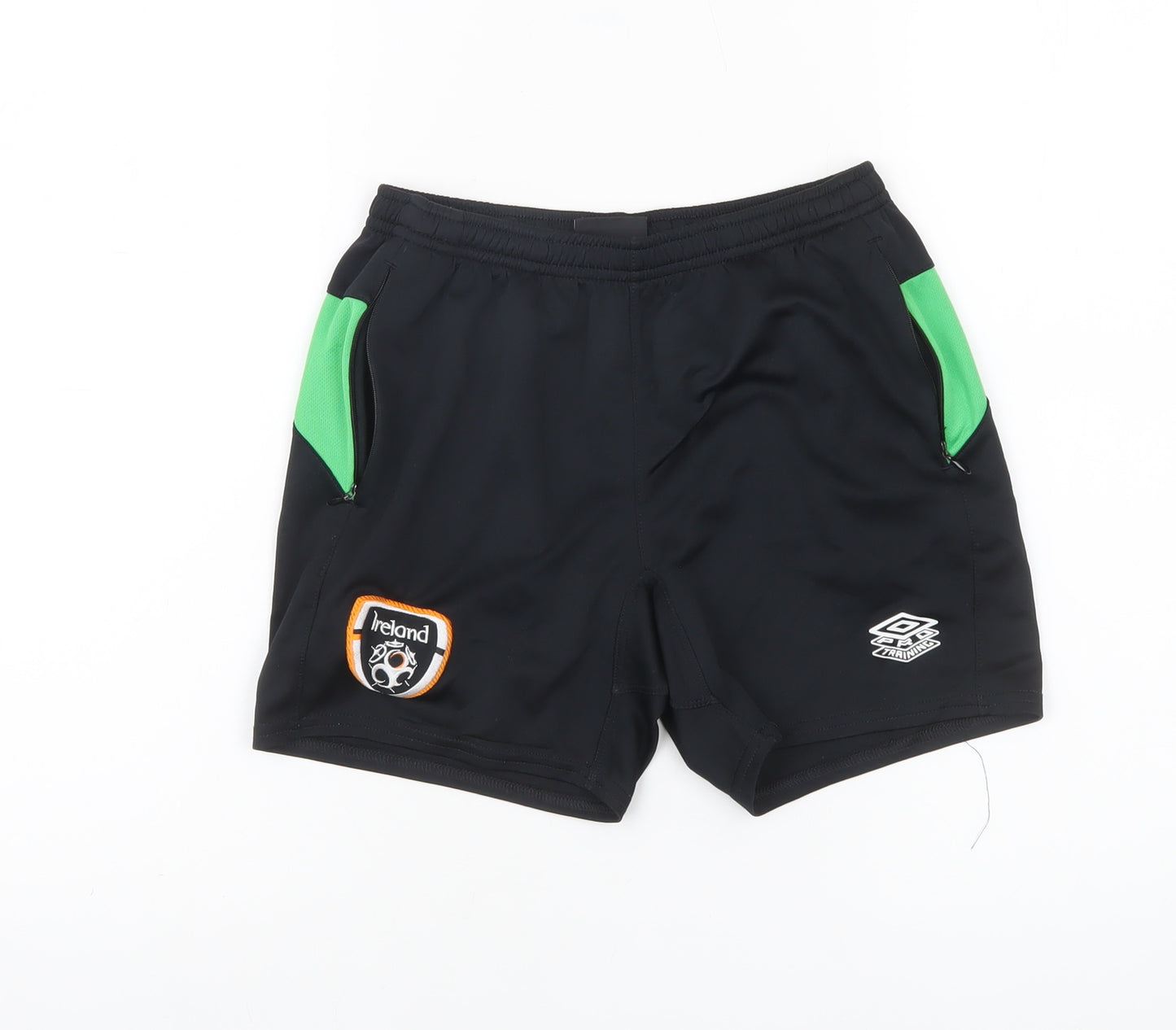 Umbro Boys Black Ireland Athletic Football Shorts Size 146cm