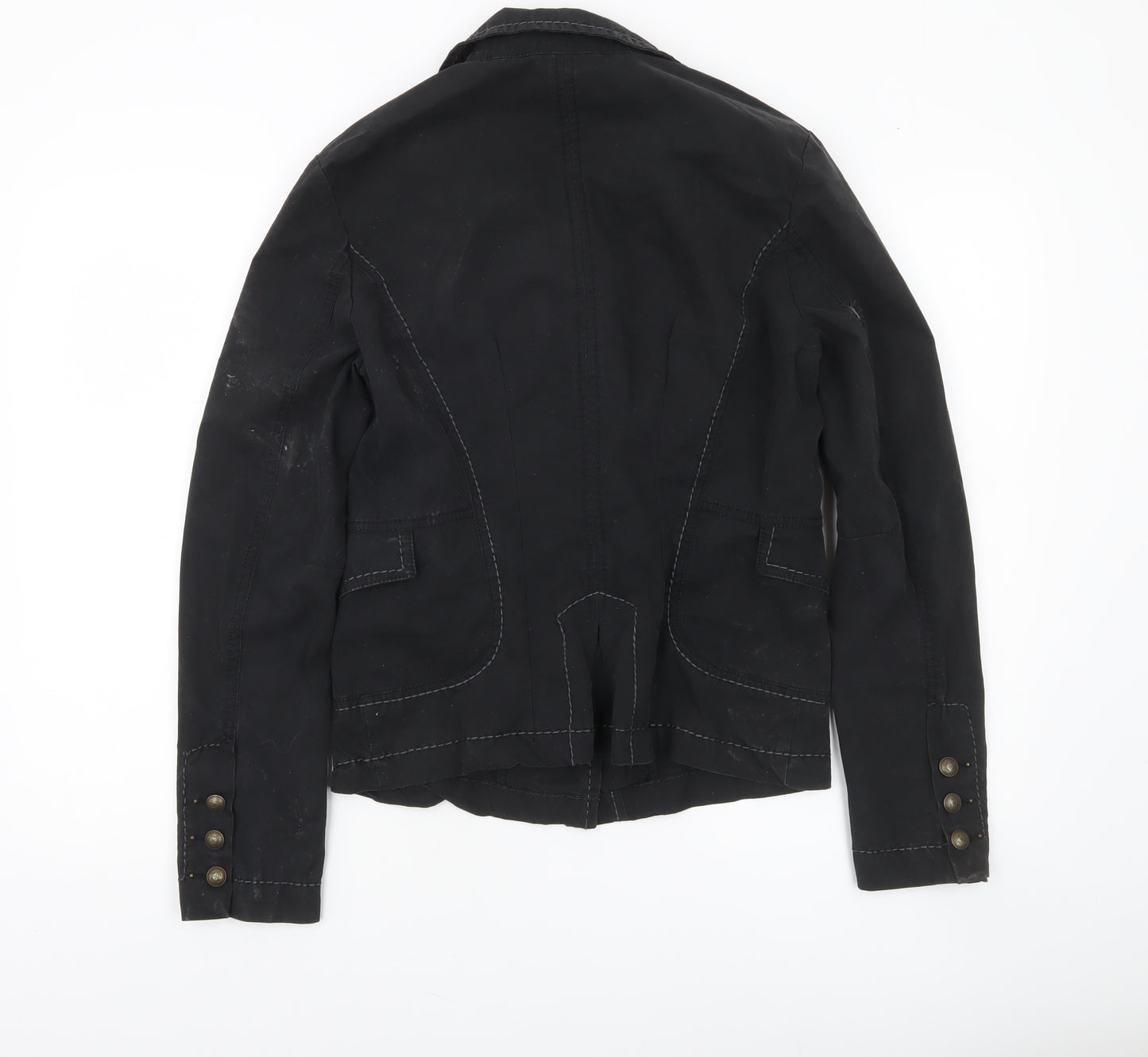 Mexx Womens Black Blazer Jacket UK 14 Classic Cotton Twill