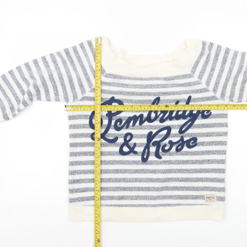 New Look Pembridge & Rose Blue White Striped Boat Neck Sweatshirt Size 10