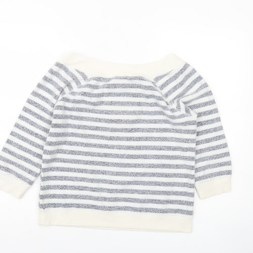 New Look Pembridge & Rose Blue White Striped Boat Neck Sweatshirt Size 10