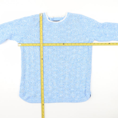 Lands' End Women's Blue Cable-Knit Cotton Jumper Size S