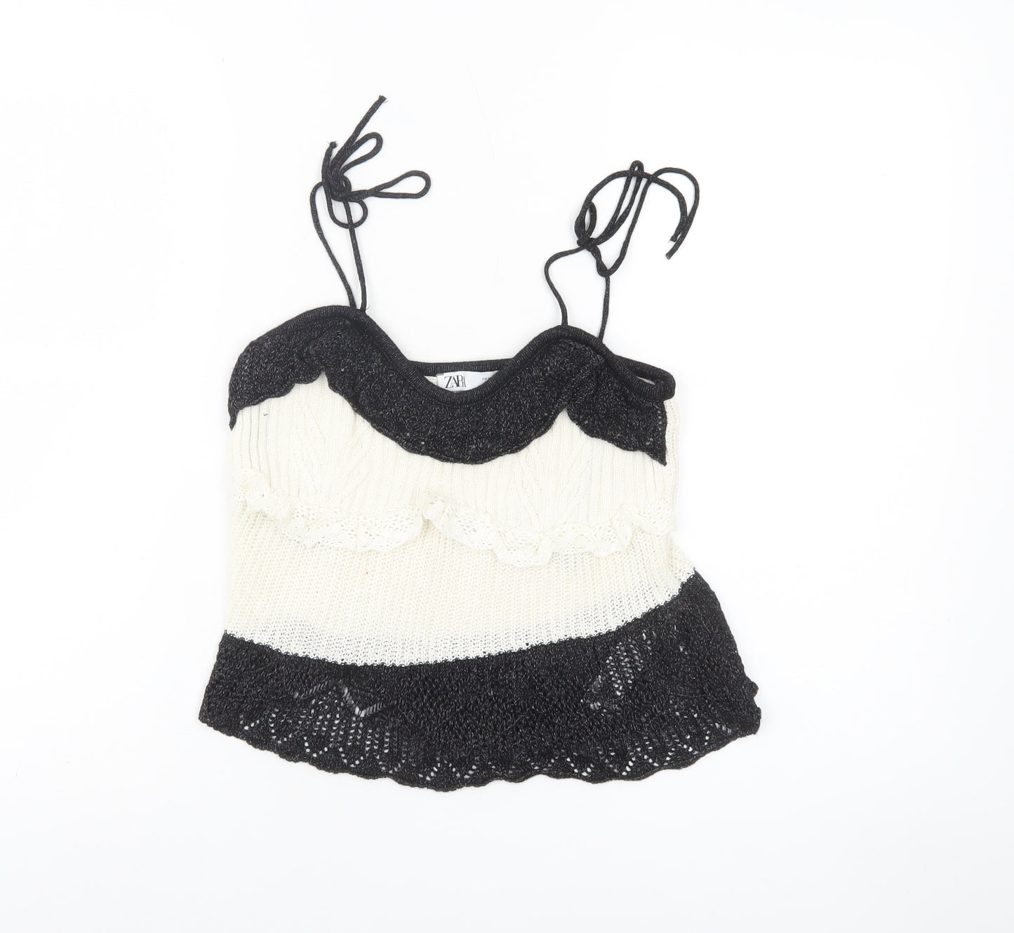 Zara Women’s Multicoloured Knit Ruffle Camisole Top Size 12