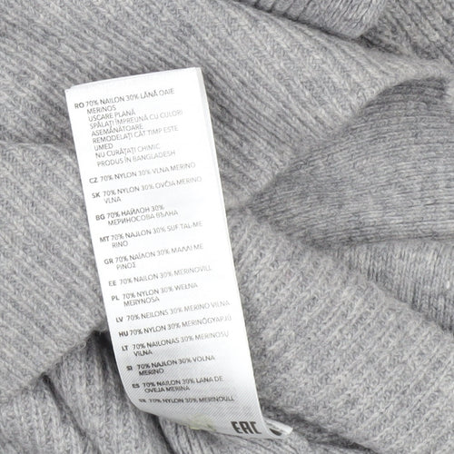 Jasper Conran Women’s Grey V-Neck Long Sleeve Merino Wool Jumper Size 10