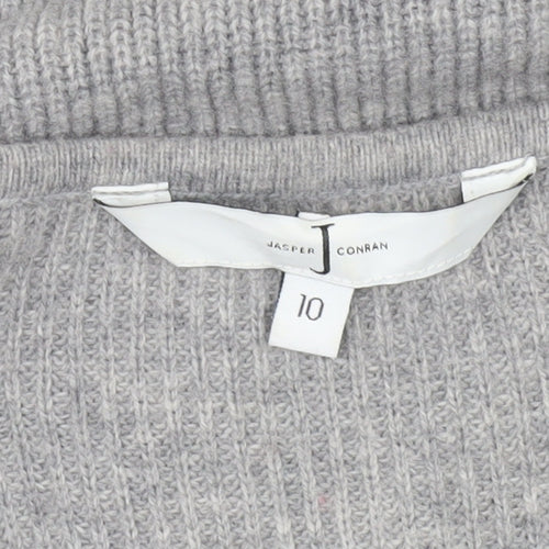 Jasper Conran Women’s Grey V-Neck Long Sleeve Merino Wool Jumper Size 10