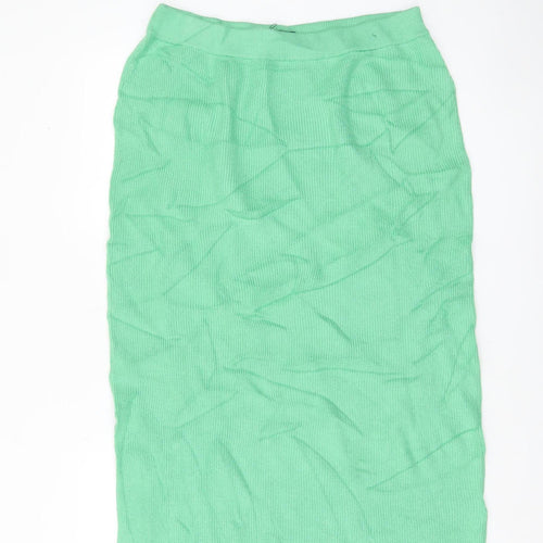 Marks and Spencer Women Green Knit Midi Pencil Skirt L