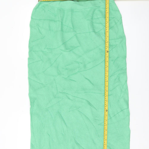 Marks and Spencer Women Green Knit Midi Pencil Skirt L