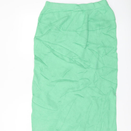 Marks and Spencer Women Green Knit Midi Pencil Skirt L