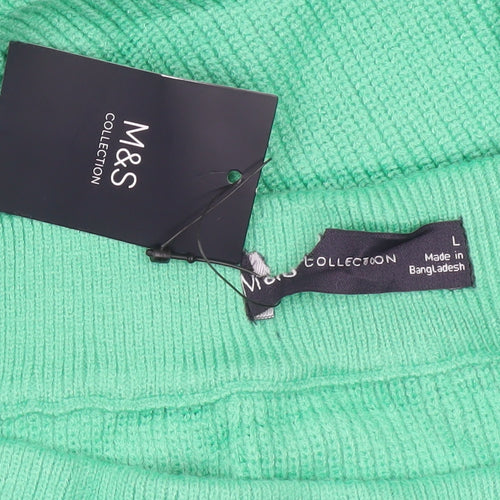 Marks and Spencer Women Green Knit Midi Pencil Skirt L