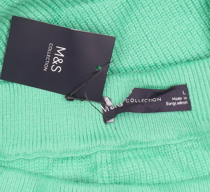 Marks and Spencer Women Green Knit Midi Pencil Skirt L