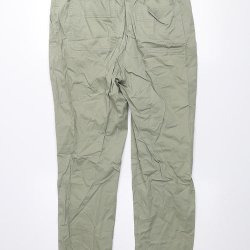 Dunnes Stores Men's Green Cargo Trousers Size M Elastic Waist Lightweight