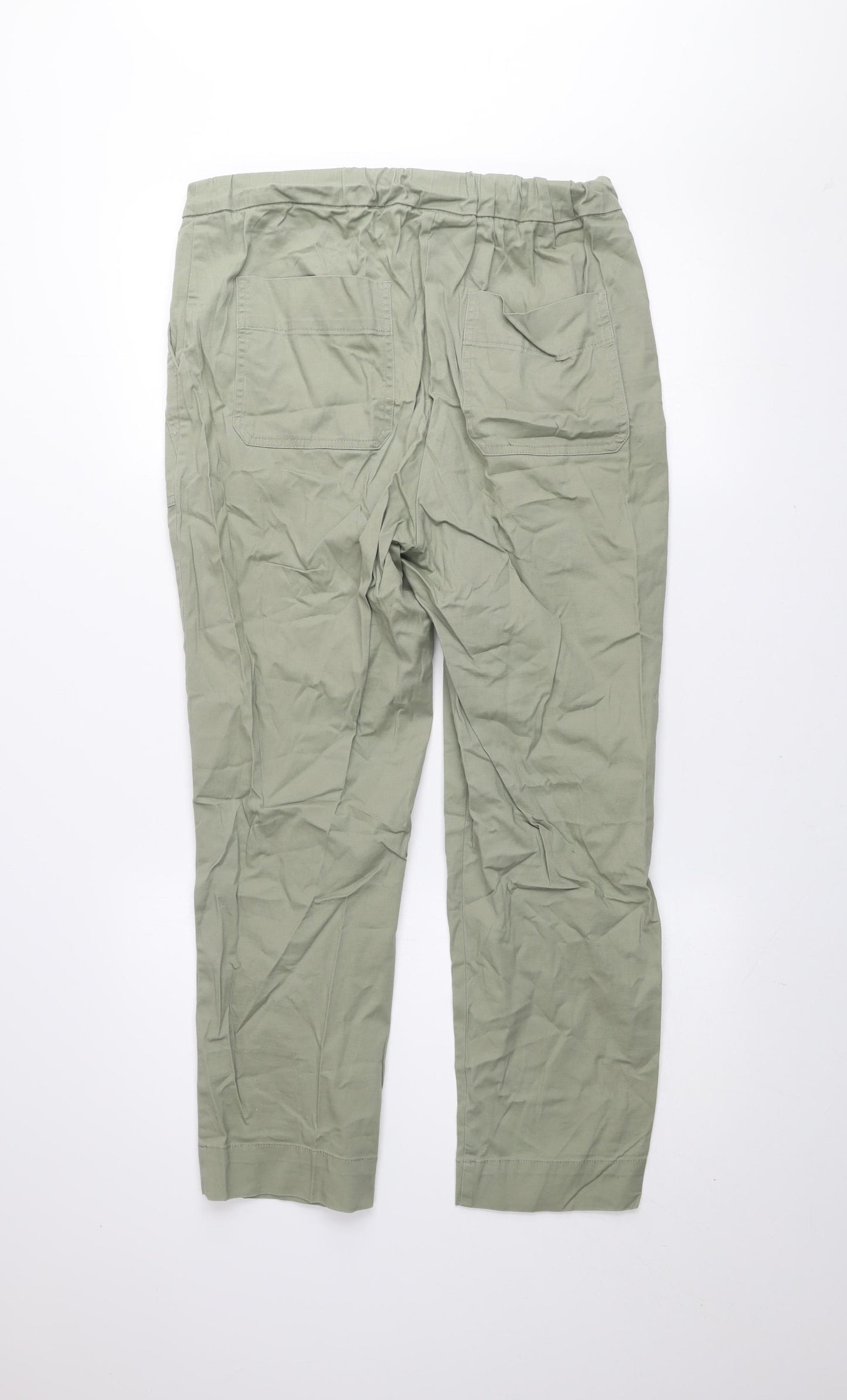 Dunnes Stores Men's Green Cargo Trousers Size M Elastic Waist Lightweight
