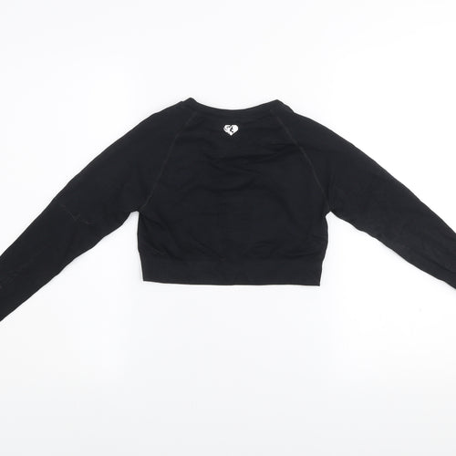 Women's Best Black Long Sleeve Cropped Activewear Top S