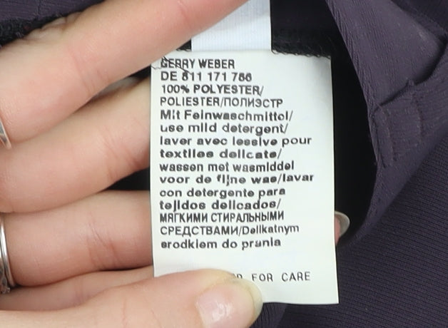 Gerry Weber Womens Purple Pleated Straight Leg Trousers Size 12