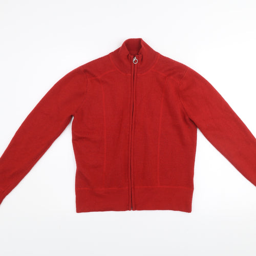 Principles Women’s Red Full Zip Wool Blend Knit Jacket Size 14