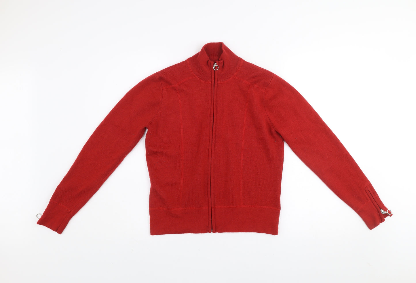 Principles Women’s Red Full Zip Wool Blend Knit Jacket Size 14
