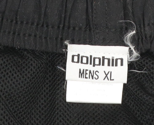 Dolphin Mens Black XL Athletic Running Shorts Polyester Quick Dry