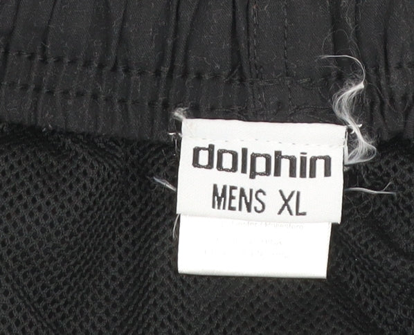 Dolphin Mens Black XL Athletic Running Shorts Polyester Quick Dry