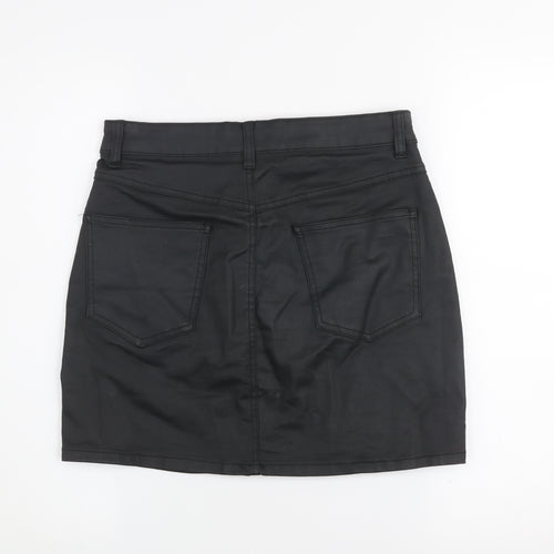 Primark Women Black Size 12 Denim Short Pencil Skirt