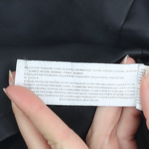 Primark Women Black Size 12 Denim Short Pencil Skirt