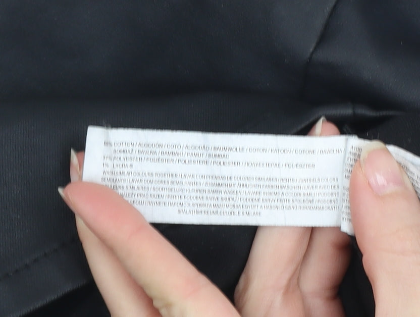 Primark Women Black Size 12 Denim Short Pencil Skirt