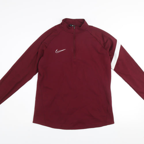 Nike Men's Red 1/4 Zip Dri-FIT Athletic Sweatshirt M
