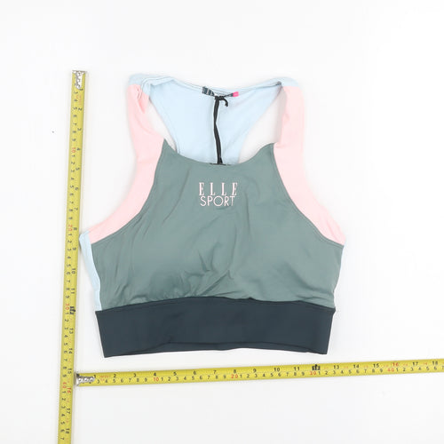 Elle Sport Women's Multicoloured Medium Sports Bra with Reflective Safety Technology