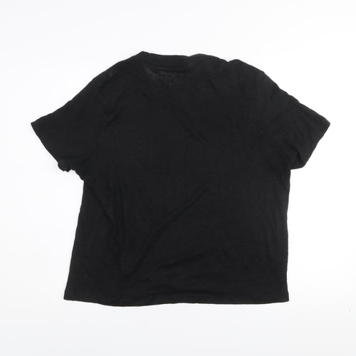MNG Women's Black Basic Cotton Short Sleeve T-Shirt Size M