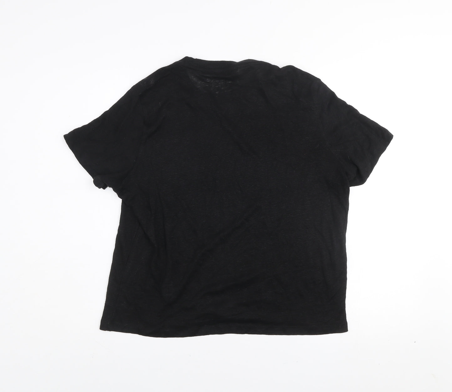 MNG Women's Black Basic Cotton Short Sleeve T-Shirt Size M