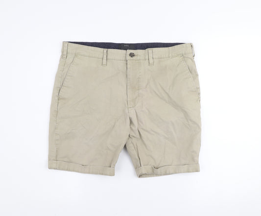 Marks and Spencer Men's Beige 36 Regular Chino Shorts