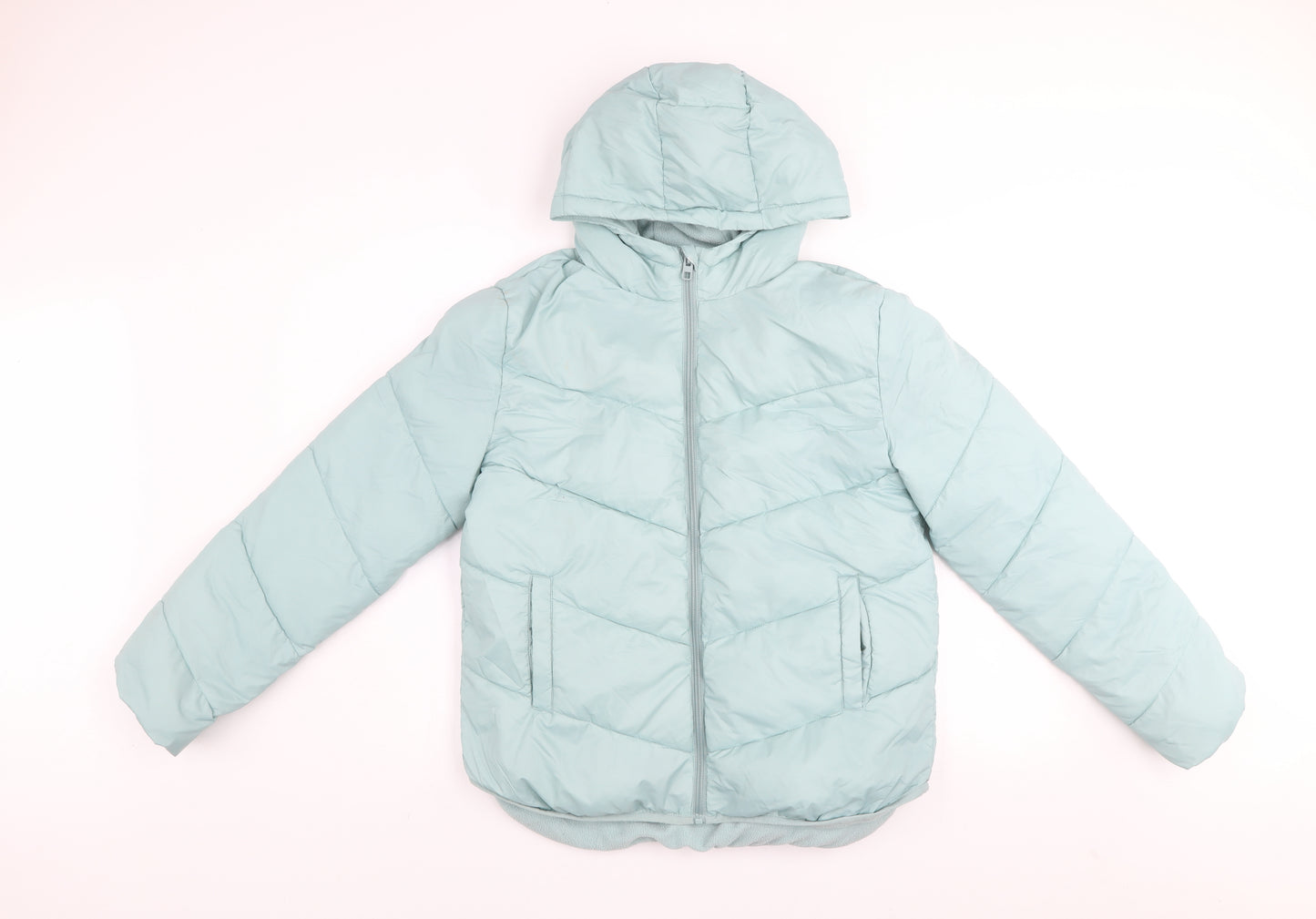 Dunnes Stores Women’s Blue Hooded Puffer Jacket Size 10 Nylon Polyester