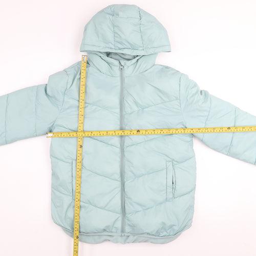 Dunnes Stores Women’s Blue Hooded Puffer Jacket Size 10 Nylon Polyester