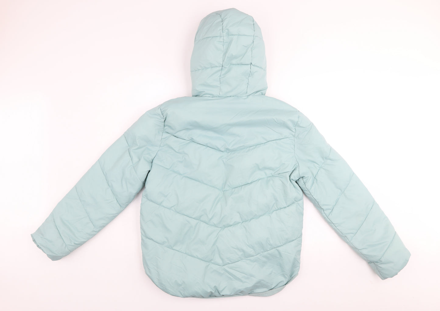 Dunnes Stores Women’s Blue Hooded Puffer Jacket Size 10 Nylon Polyester