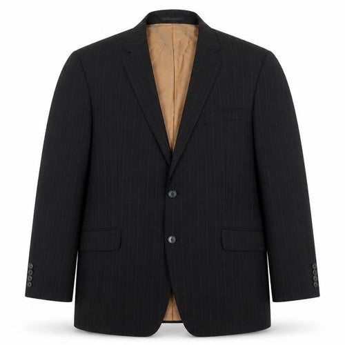 Kartel Men Black 44R Pinstripe Wool Blend Two-Button Blazer