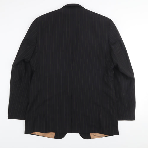 Kartel Men Black 44R Pinstripe Wool Blend Two-Button Blazer