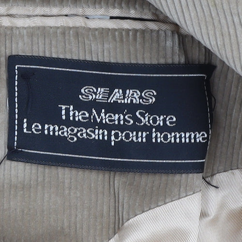 Sears Men’s Beige Corduroy 42R Classic Two-Button Blazer Jacket
