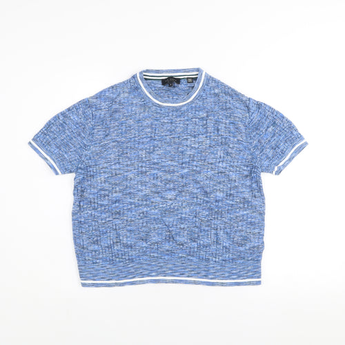 Ted Baker Men's Blue Knit Short Sleeve Crew Neck Top Size L