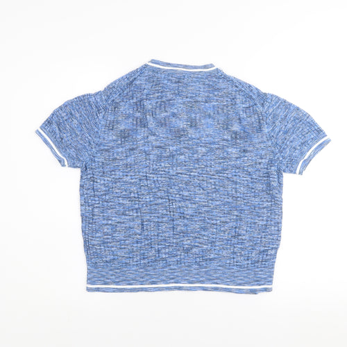 Ted Baker Men's Blue Knit Short Sleeve Crew Neck Top Size L