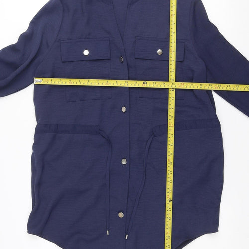 Dunnes Women Blue Shirt Dress S Lightweight Long Sleeve