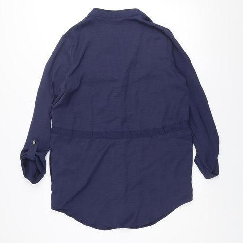 Dunnes Women Blue Shirt Dress S Lightweight Long Sleeve