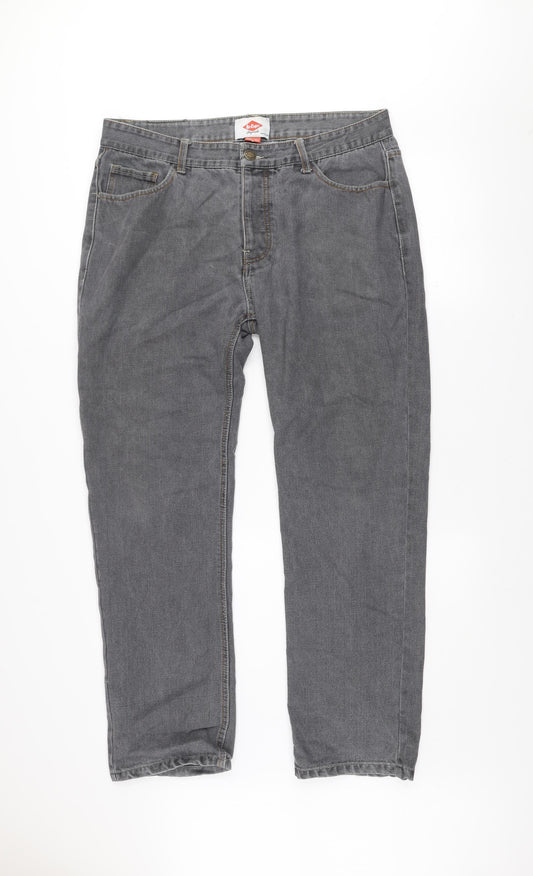 Lee Cooper Mens Grey Regular Fit Straight Denim Jeans W36 L32